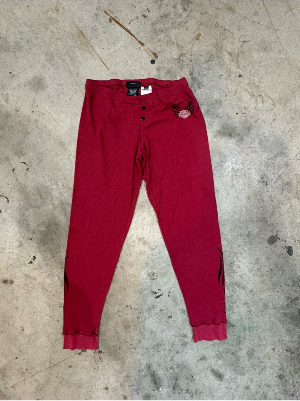 Harley-Davidson Red Women’s Thermal Leggings with Wing Patches